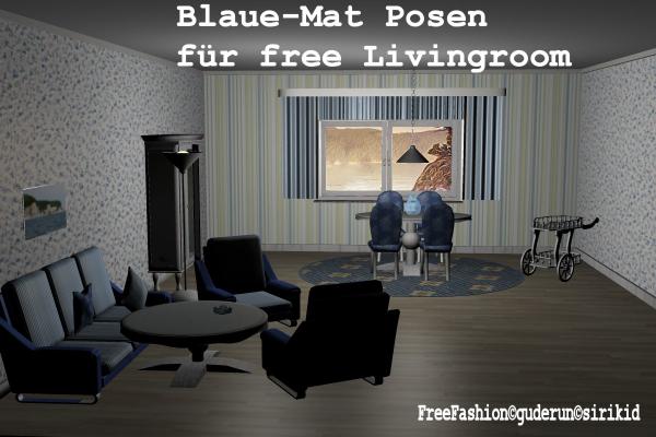 Blue Texture set for the free Living Room