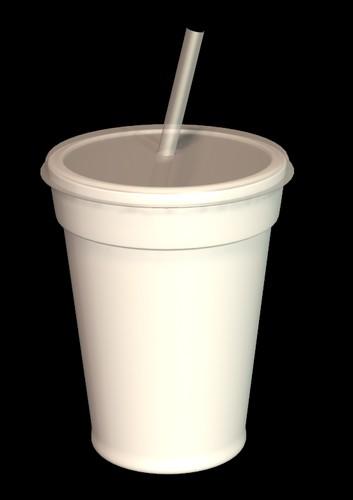 Drinking cup with lid and straw