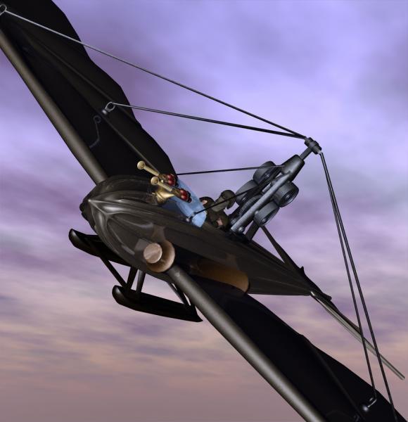 Steampunk Ornithopter .obj for DAZ/Poser