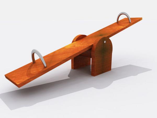 Simple wooden seesaw