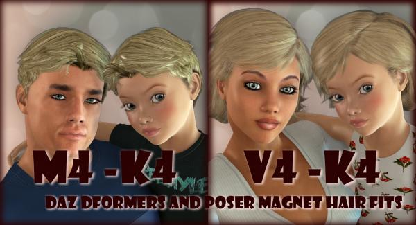 V4 and M4 hair fits for Kid 4