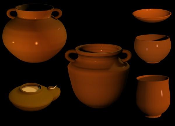 Biblical houses - lamp and cooking pots