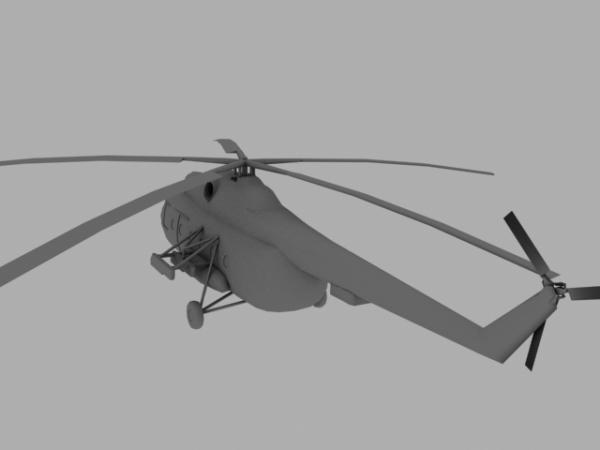 Mil Mi-8 Soviet Helicopter low poly model