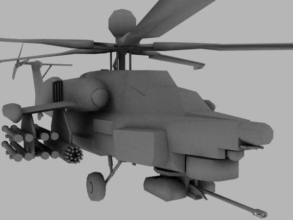 Mil Mi-28N Russian Helicopter Gunship low poly