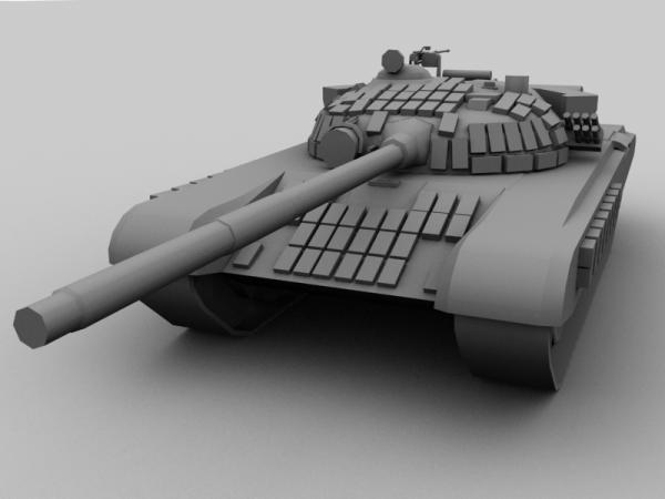 T-72B soviet MBT low poly model