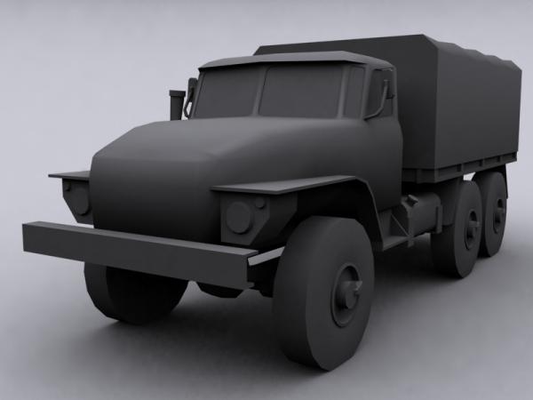 URAL 4320 Soivet Military Truck low poly model