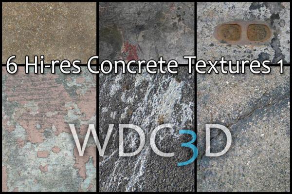 6 Hi-res Concrete Textures 1