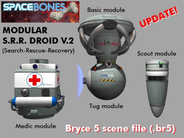 Modular SRR Droid V.2 (Bryce 5 scene file)