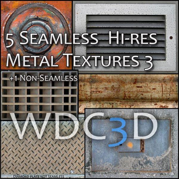 5 hi-res seamles metal textures 3 +1 non-seamless