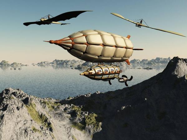 Steampunk Airship - Non-UV Wavefront Object