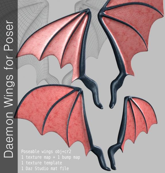 Daemon wings for Poser