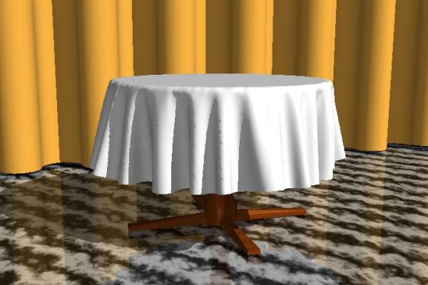 A Round Table With a Silk Table Cloth