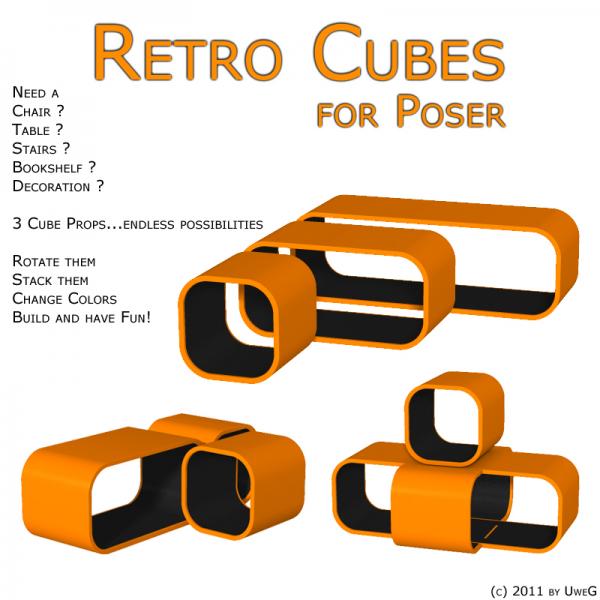 Retro Cubes for Poser