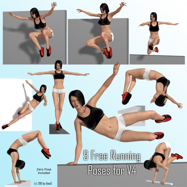 9 Free Running Poses For V4