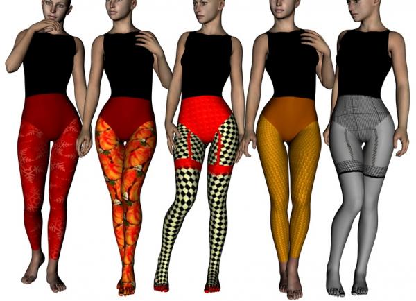 DAZ|Studio 5 Collants pour Genesis Pack1