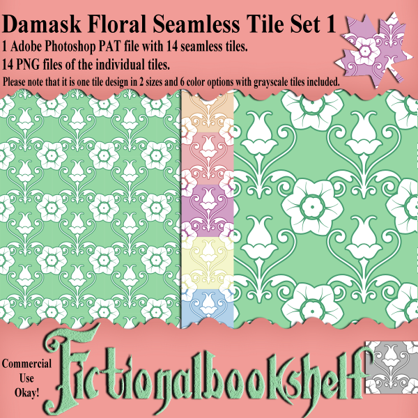 Floral Damask Seamless Tiles Style 1