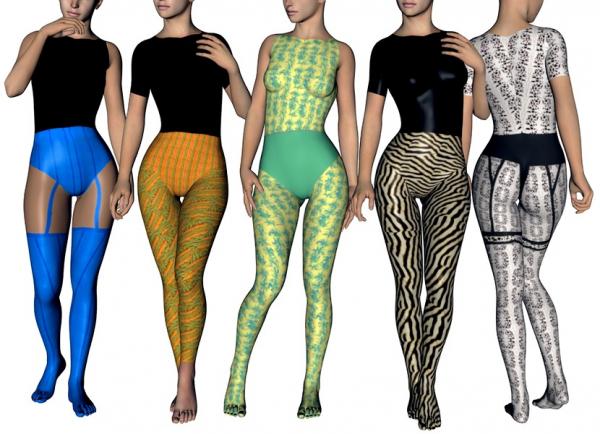 DAZ|Studio 5 Collants pour Genesis Pack2