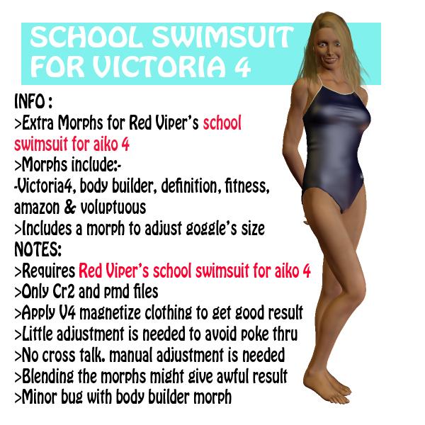 Red viper school swimsuit for V4