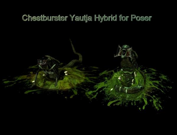 Chestburster Yautja Hybrid for Poser