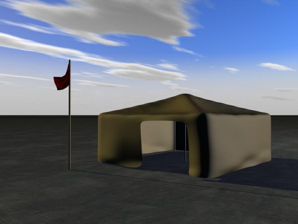 tent + flag for cinema 4d