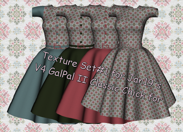 Texture Set #1 for V4 GPII_Classic Chick Dress