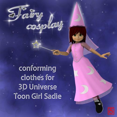 Fairy Cosplay for Sadie 3D universe for Daz/Poser