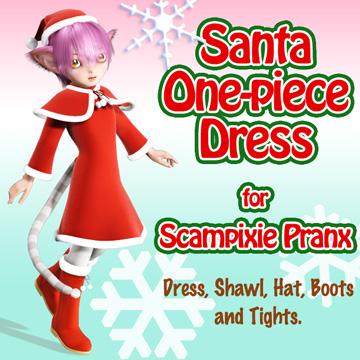 Santa One-piece Dress for Scampixie Pranx