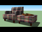 Interior, Furniture, Chair & Ottoman Upholstered