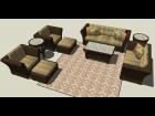 Furniture, Wicker Set for Outdoor Living