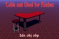 Table ans stool for kitchen