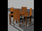 Wooden table & chair