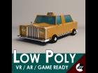 Low-Poly Cartoon Taxi Cab