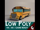 Low-Poly Cartoon School Bus