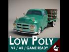 Low-Poly Cartoon Vintage Pickup Truck