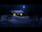 Snow Night Low Poly Scene