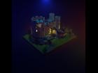 Low Poly Castle Scene