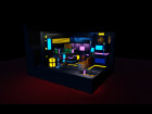 Low Poly Funky Tech Room, Blender 2.93