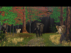 Elephant in the forest Scene