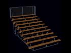 Stadium Bleacher - CTR Section - OBJ, 3DS, and LWO