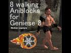 8 Walking Aniblocks for Genesis 8