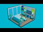 Low Poly Living Room 02, Isometric