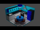 Low Poly Kitchen, Isometric