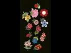 embroidered applique trim, floral, flowers,