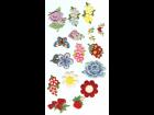 embroidered applique trim, floral, flowers,