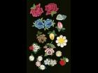 embroidered applique trim, floral, flowers,