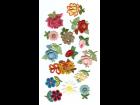 embroidered applique trim, floral, flowers,