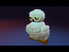 low poly owl model