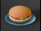 Stylized burger low polygon model