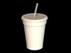 Drinking cup with lid and straw