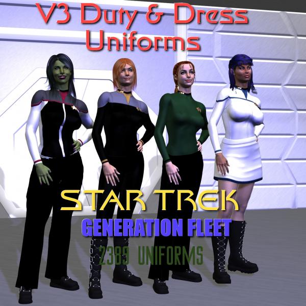 V3 Star Trek GENERATION FLEET Dress/Duty Uniforms